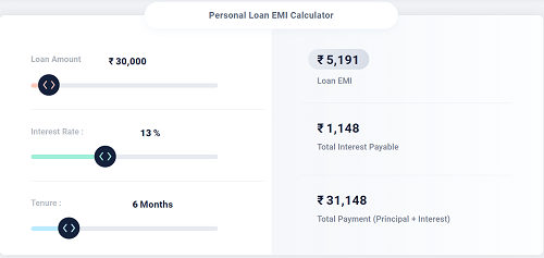 MoneyTap Personal Loan EMI Calculator