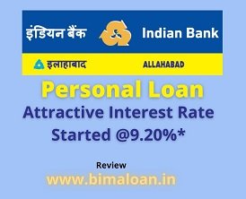 Indian Bank Personal Loan- Attractive Interest Rate Started @9.20%*