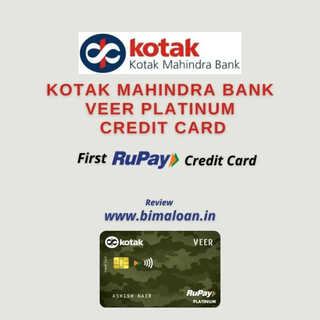 Kotak Mahindra Bank Veer Platinum Credit Card |कोटक महिंद्रा बैंक वीर प्लेटिनम क्रेडिट कार्ड | First Rupay Credit Card For Special Persons, No Joining Fees .